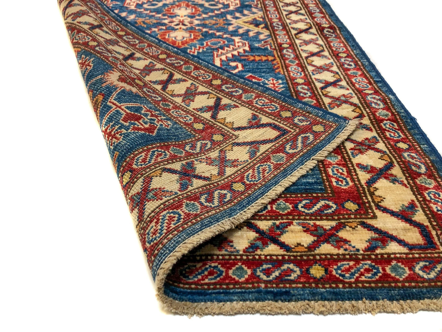 Super Kazak (17' Runner) blue/ivory - Nuvé