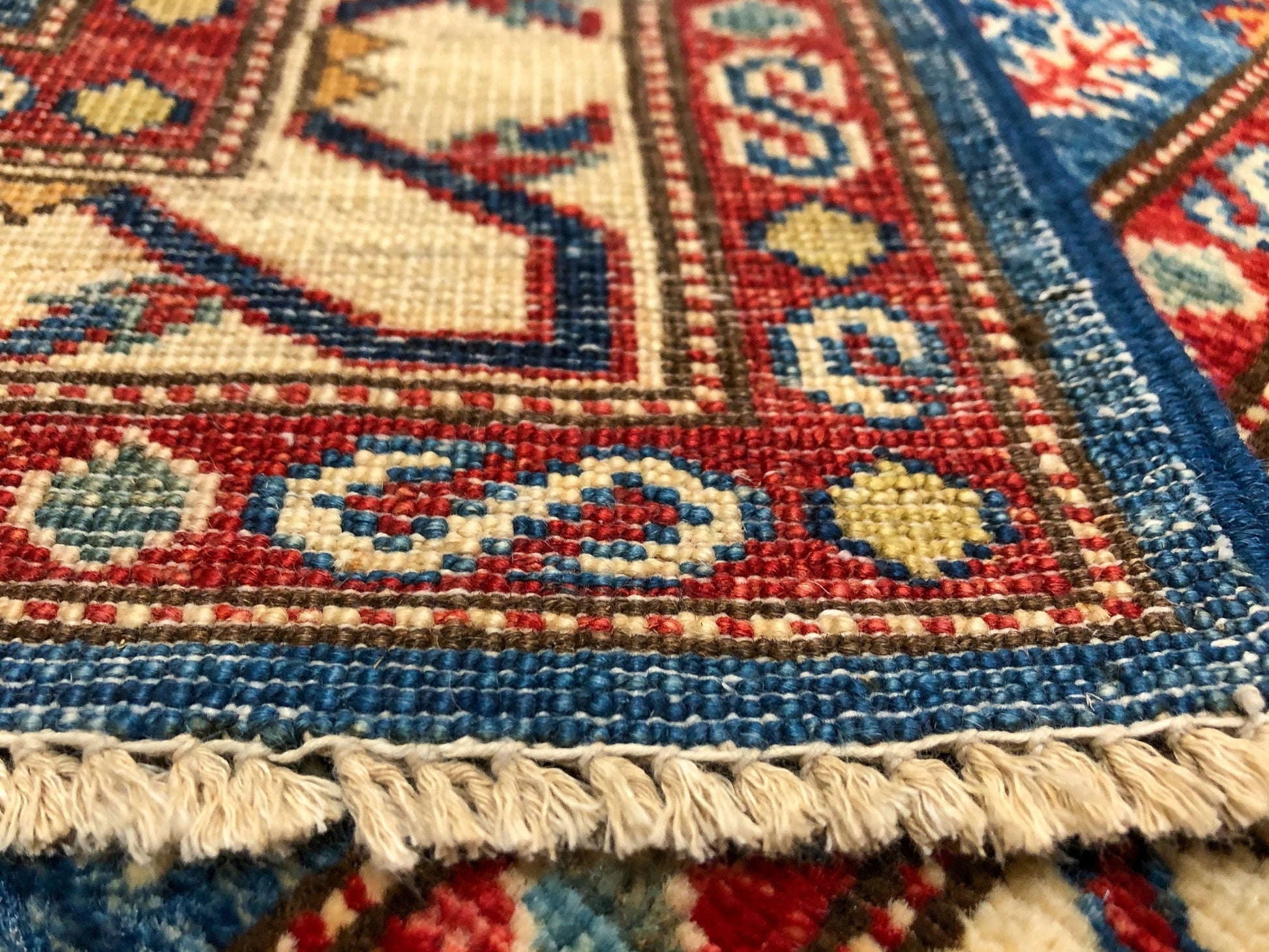 Super Kazak (17' Runner) blue/ivory - Nuvé