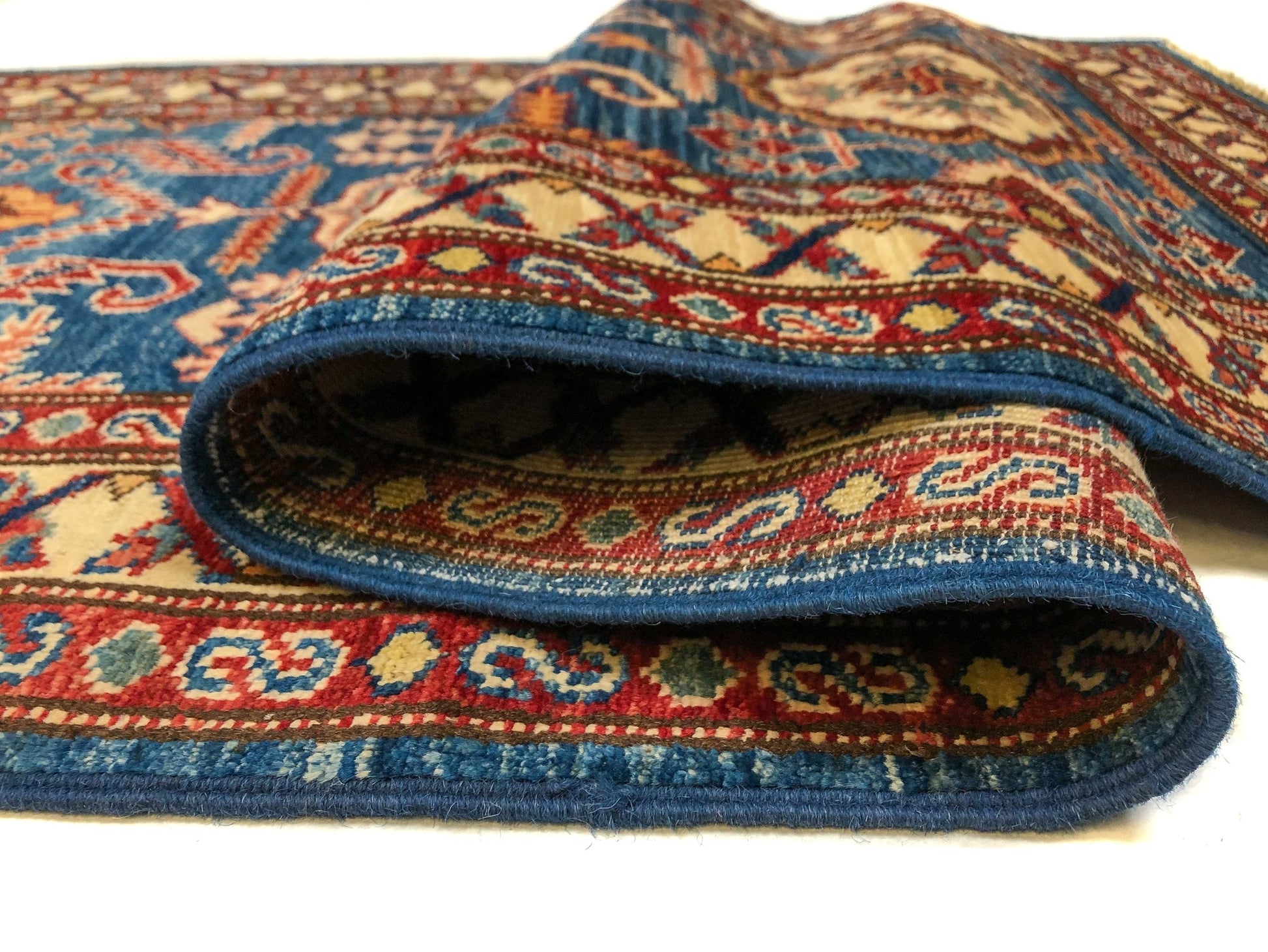 Super Kazak (17' Runner) blue/ivory - Nuvé