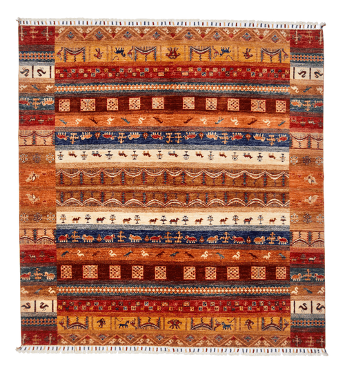 Khurjeen/Gabbeh (6'06"x6'10") rust/multicolor - Nuvé