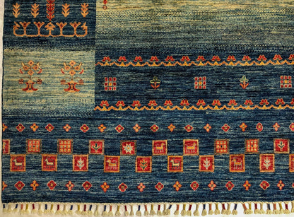 Khorjin/Gabbeh (9'00"x11'09") blue/multicolor