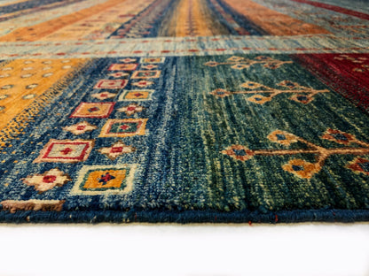 Khorjin/Gabbeh (9'00"x11'09") blue/multicolor