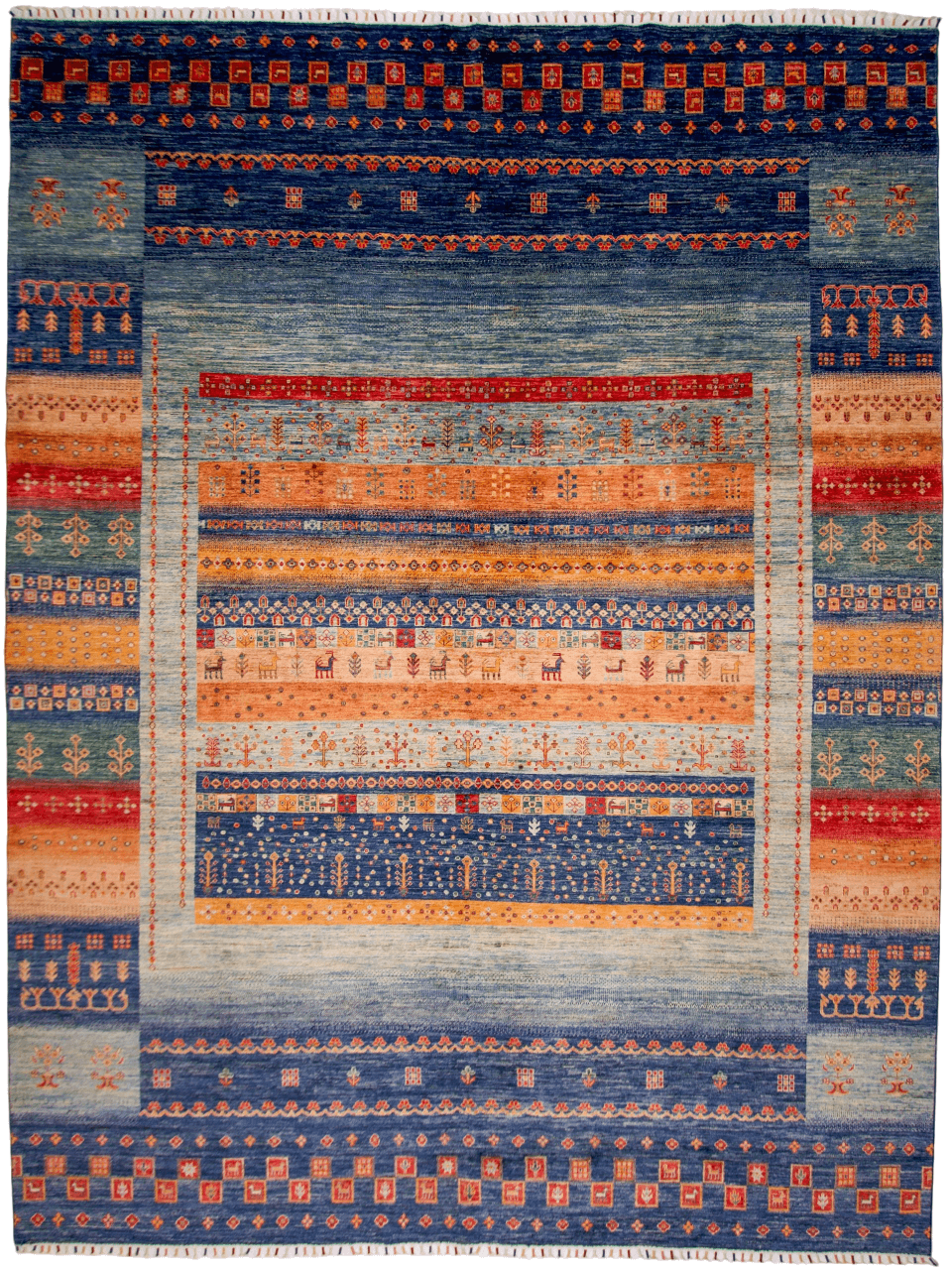 Khorjin/Gabbeh (9'00"x11'09") blue/multicolor - Nuvé