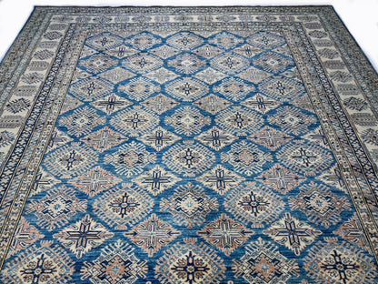 Antique Washed Super Kazak (10'06"x13'08") blue/ivory