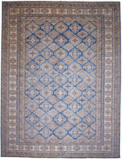 Antique Washed Super Kazak (10'06"x13'08") blue/ivory - Nuvé