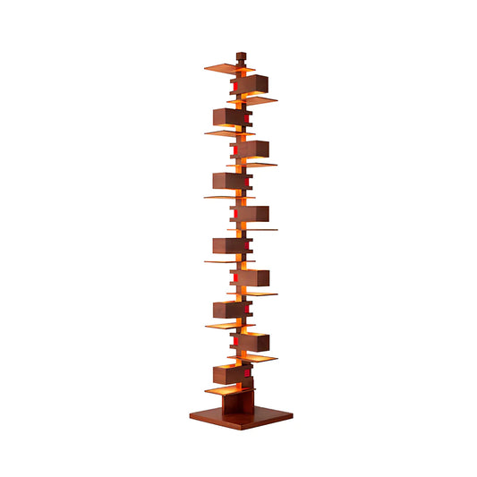 Taliesin Wood Stacked Floor Lamp - Nuvé