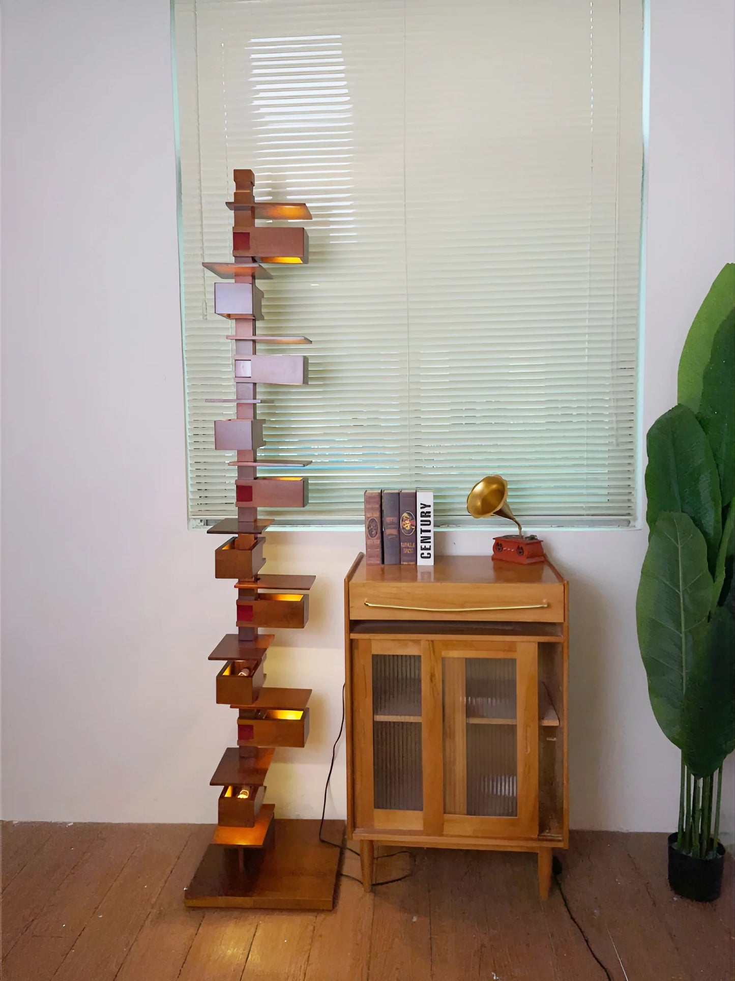 Taliesin Wood Stacked Floor Lamp - Nuvé