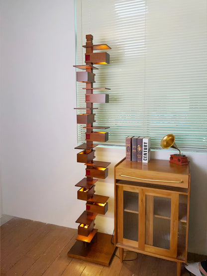 Taliesin Wood Stacked Floor Lamp - Nuvé