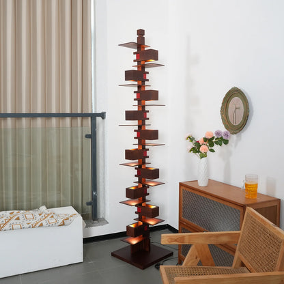 Taliesin Wood Stacked Floor Lamp - Nuvé