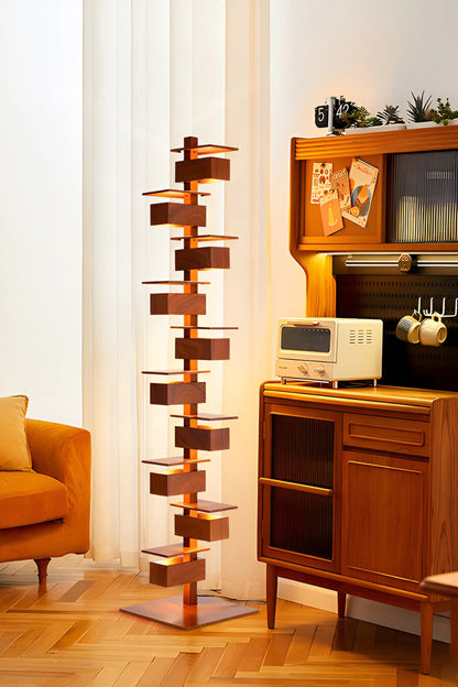 Taliesin Wood Stacked Floor Lamp - Nuvé
