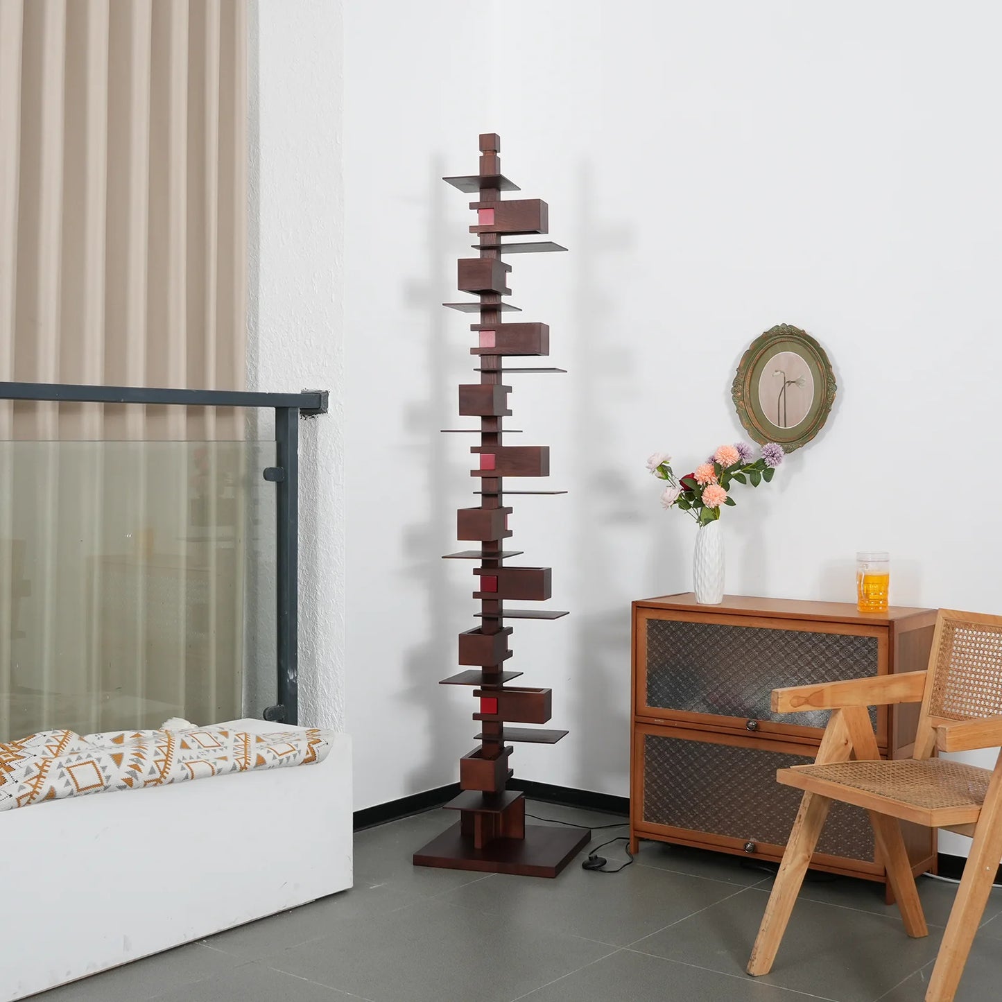 Taliesin Wood Stacked Floor Lamp - Nuvé