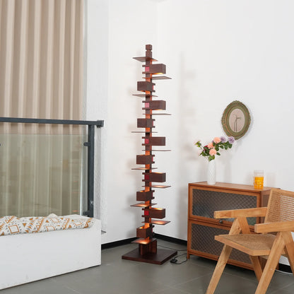 Taliesin Wood Stacked Floor Lamp - Nuvé