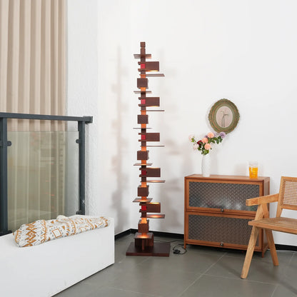 Taliesin Wood Stacked Floor Lamp - Nuvé