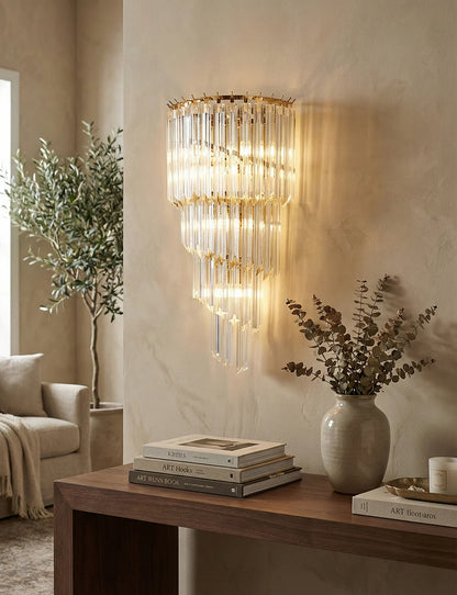 Tapered Alana Crystal Wall Lamp - Nuvé