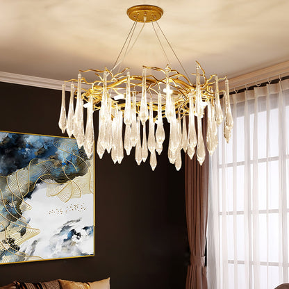 Teardrop Round Crystal Chandelier - Nuvé