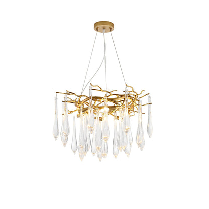 Teardrop Round Crystal Chandelier - Nuvé