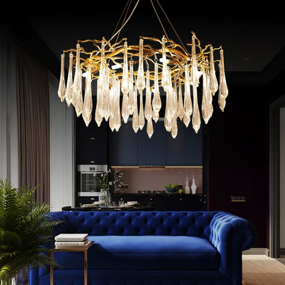 Teardrop Round Crystal Chandelier - Nuvé