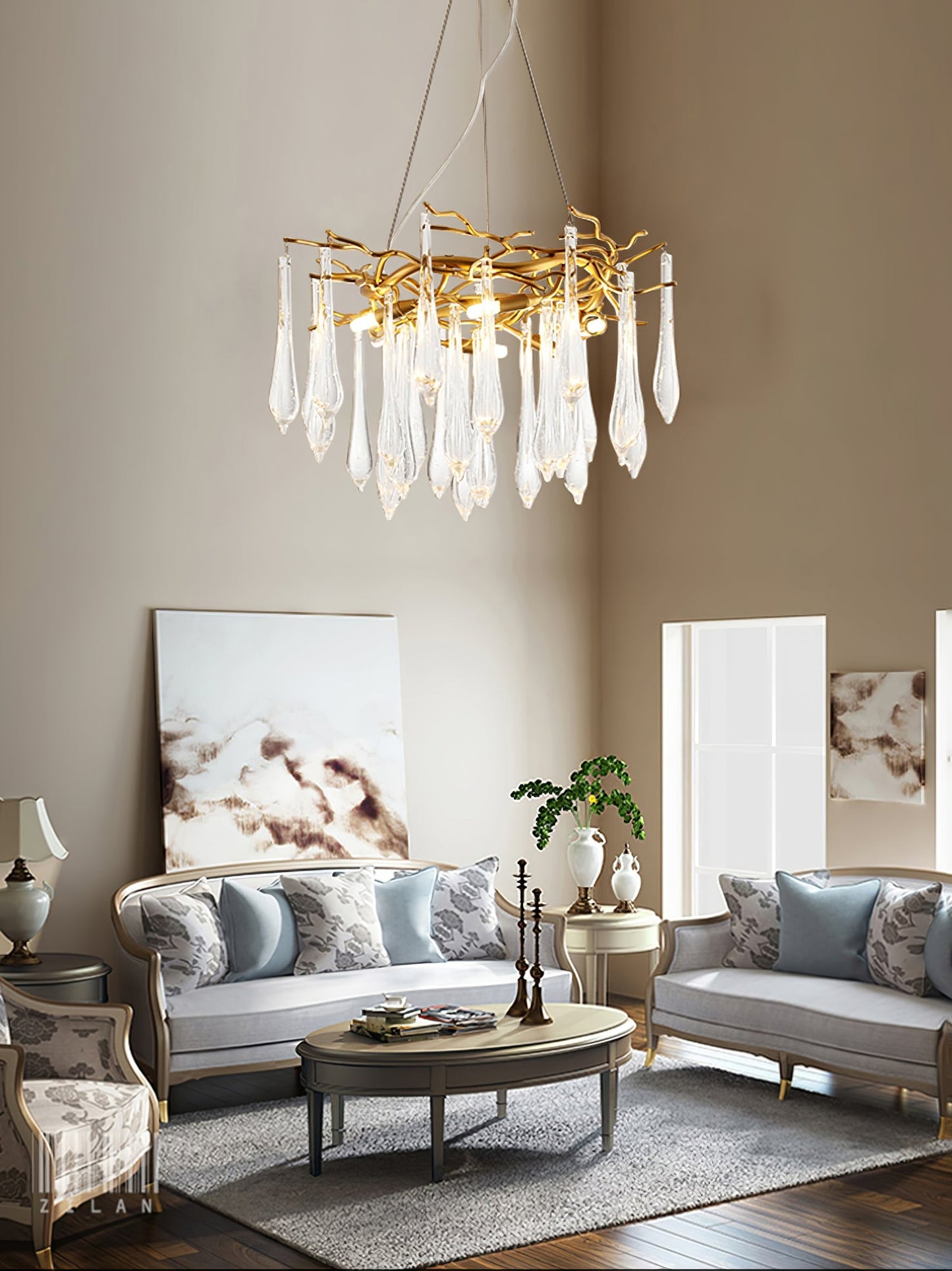 Teardrop Round Crystal Chandelier - Nuvé