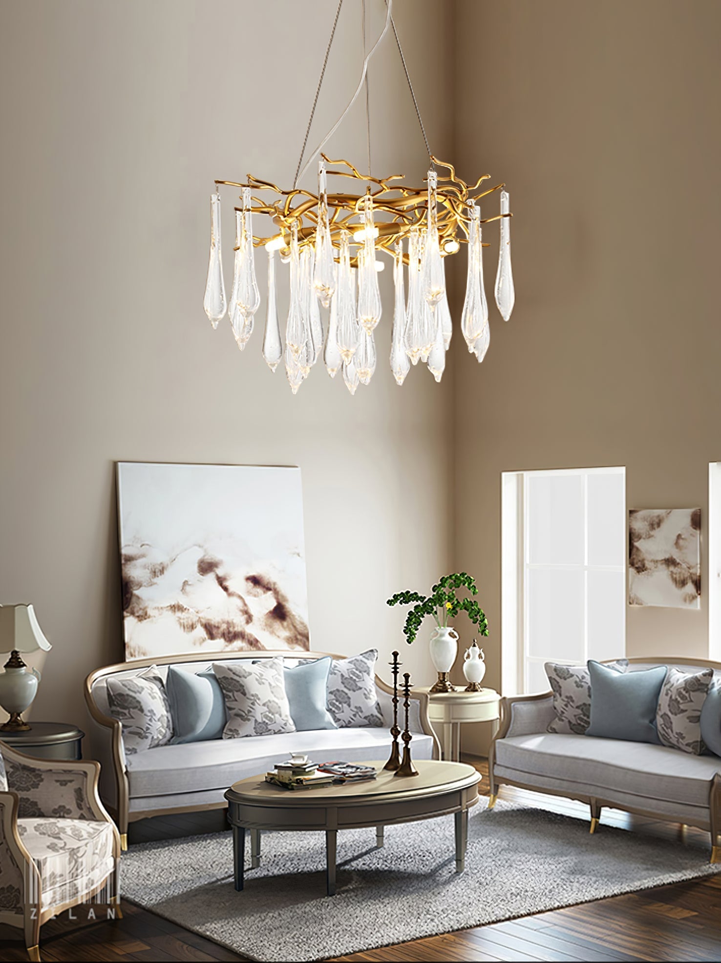 Teardrop Round Crystal Chandelier - Nuvé