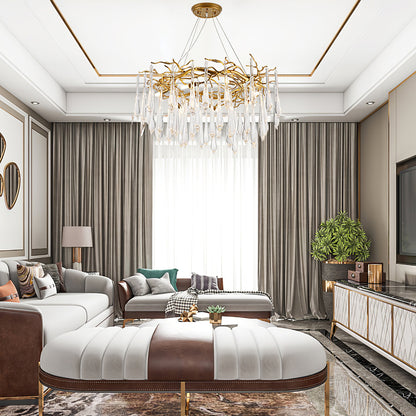 Teardrop Round Crystal Chandelier - Nuvé