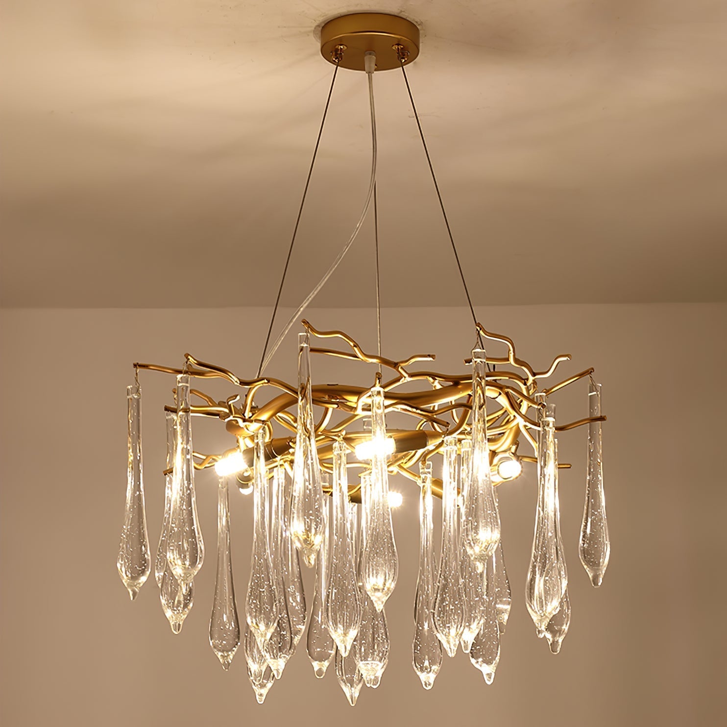 Teardrop Round Crystal Chandelier - Nuvé