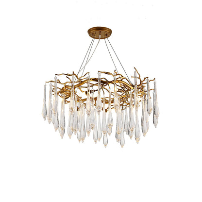 Teardrop Round Crystal Chandelier - Nuvé