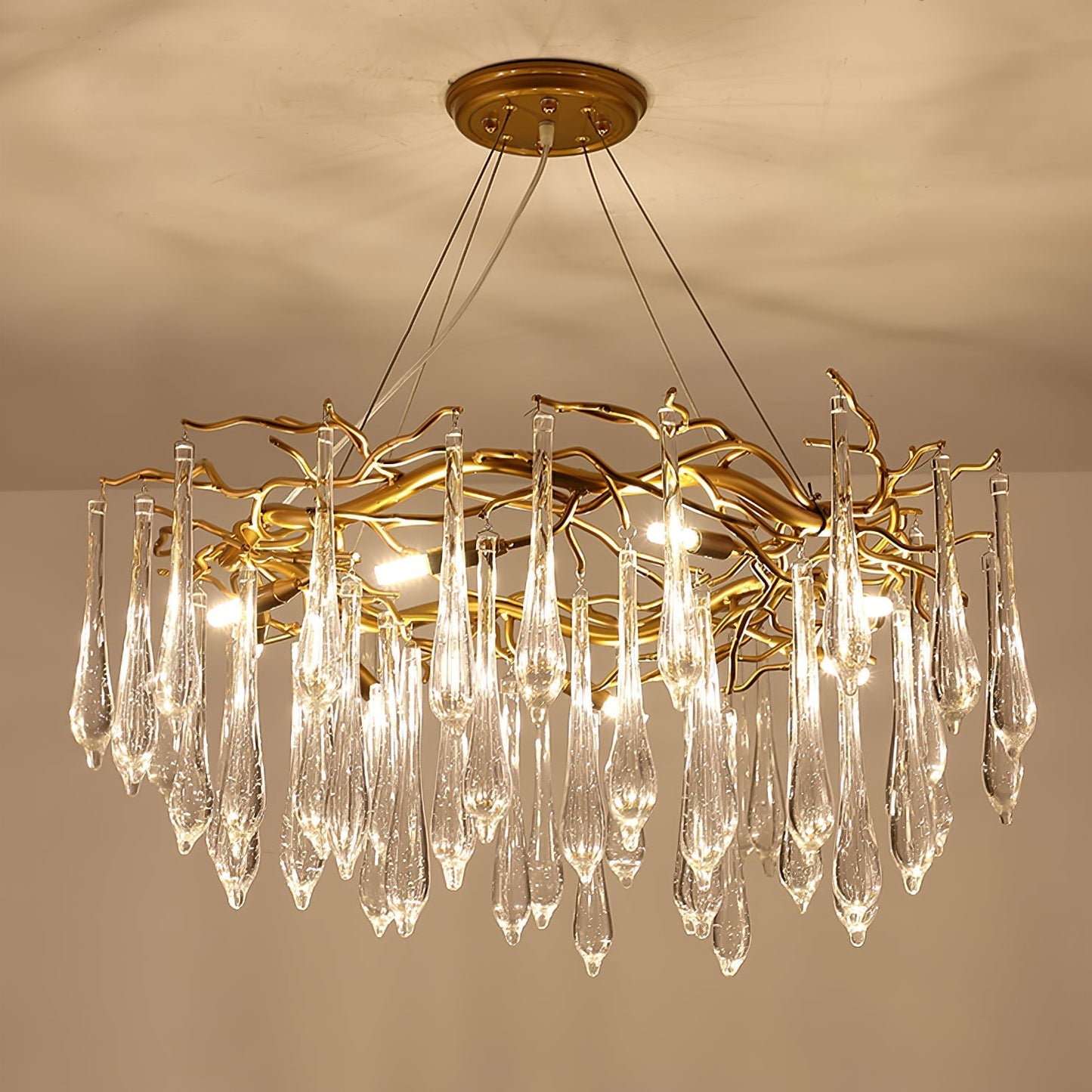 Teardrop Round Crystal Chandelier - Nuvé