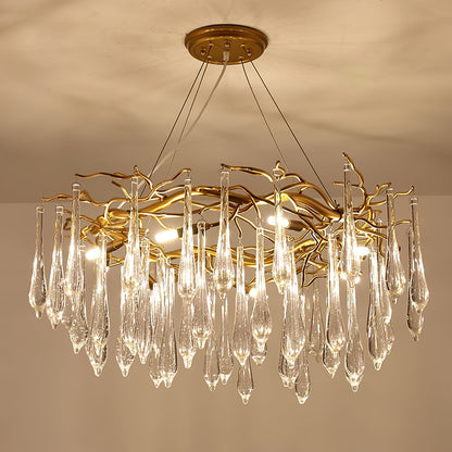 Teardrop Round Crystal Chandelier - Nuvé
