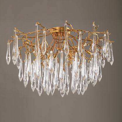 Teardrop Round Crystal Ceiling Lamp - Nuvé