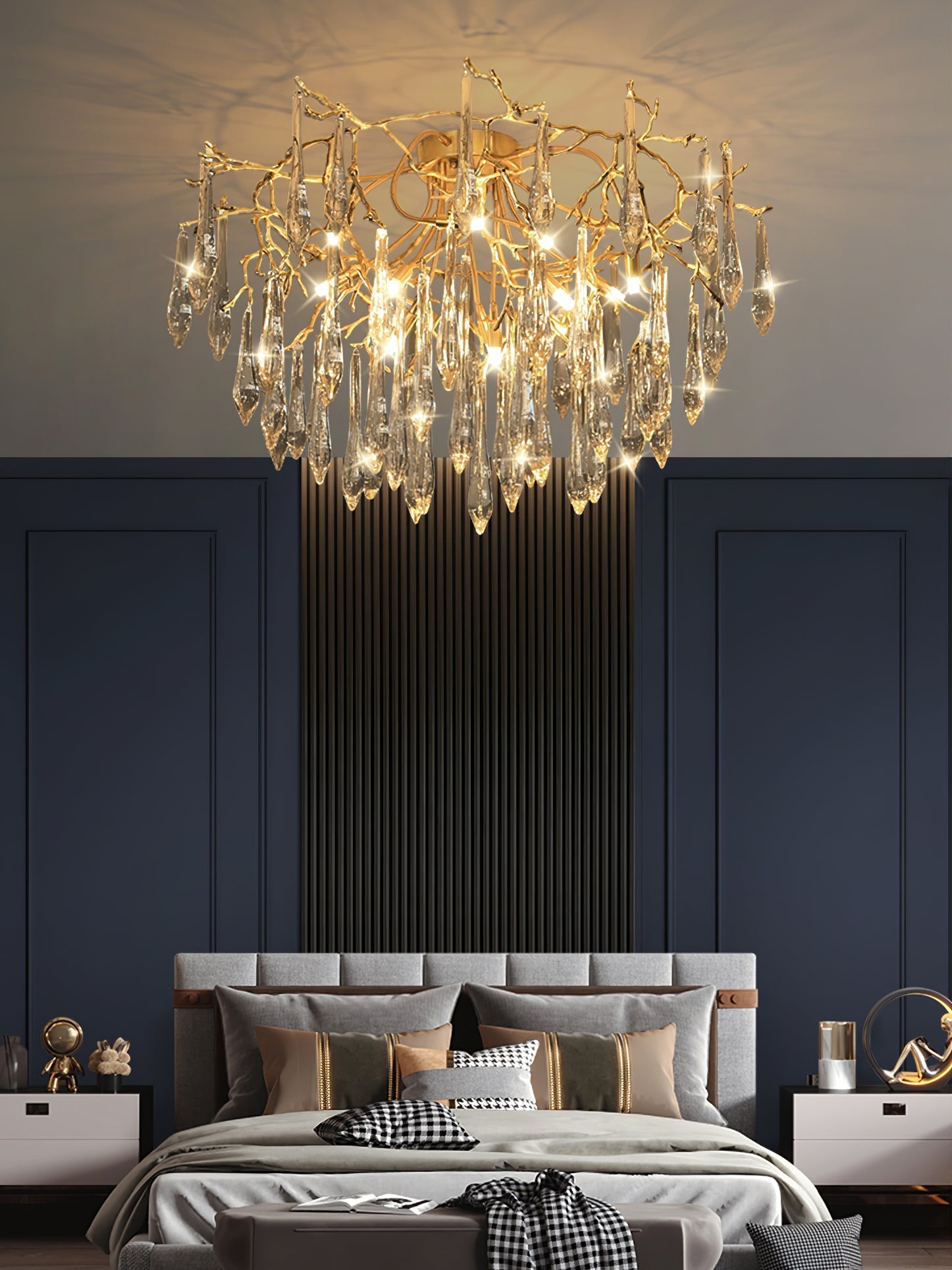 Teardrop Round Crystal Ceiling Lamp - Nuvé