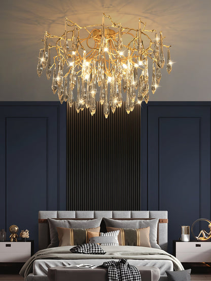 Teardrop Round Crystal Ceiling Lamp - Nuvé
