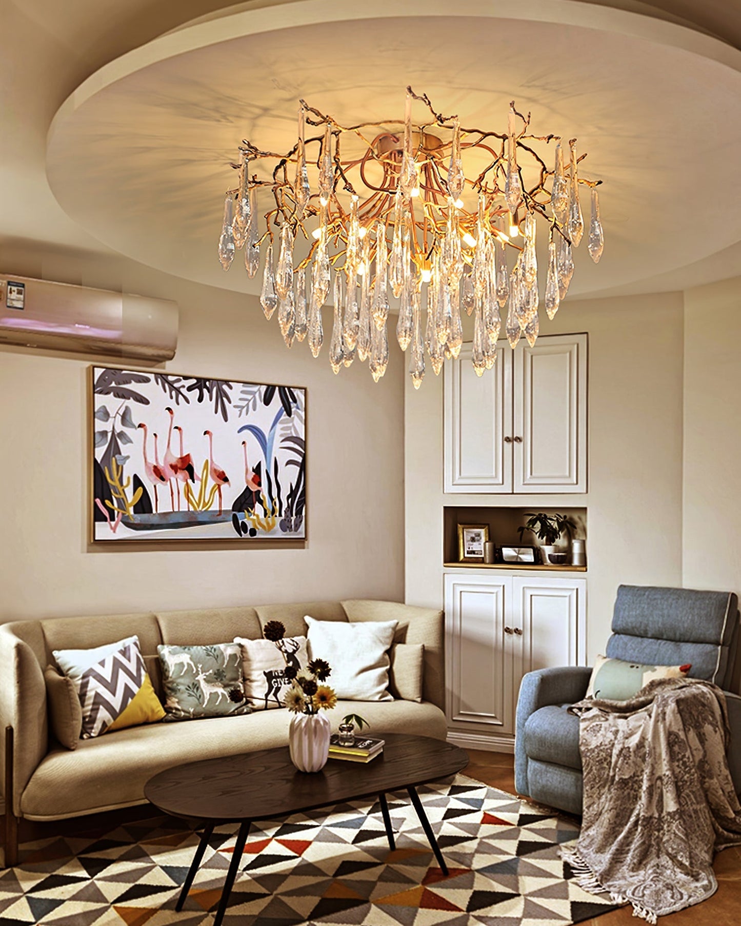 Teardrop Round Crystal Ceiling Lamp - Nuvé