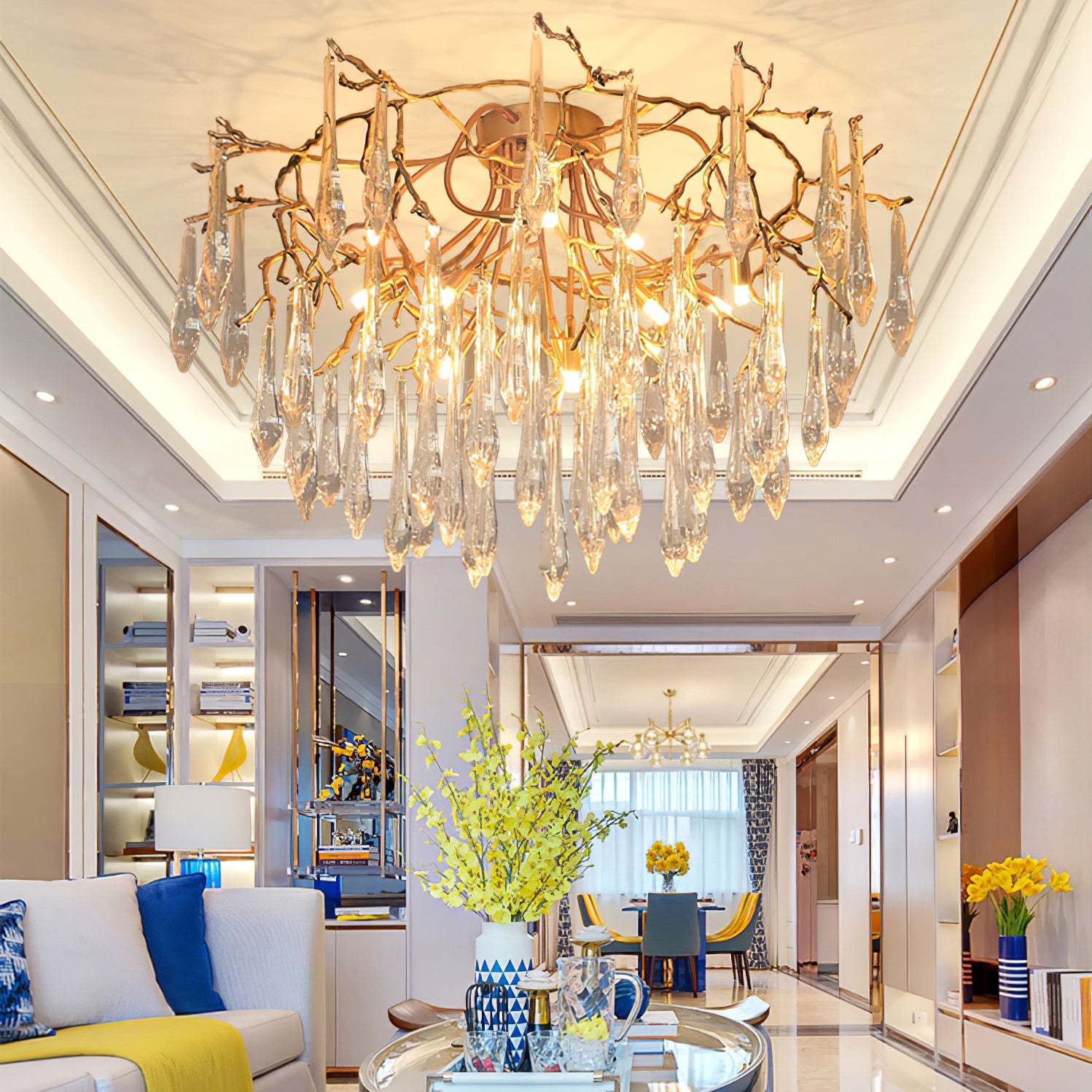 Teardrop Round Crystal Ceiling Lamp - Nuvé