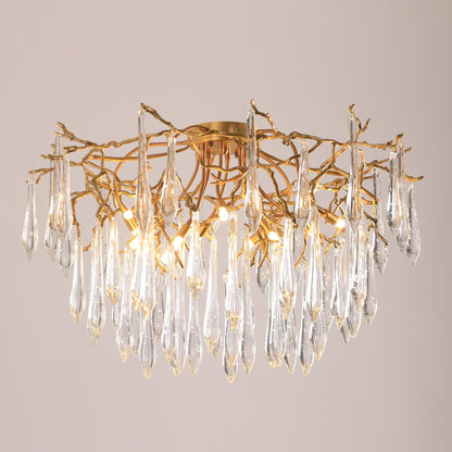 Teardrop Round Crystal Ceiling Lamp - Nuvé