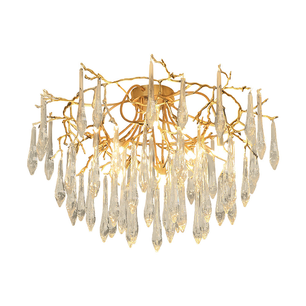 Teardrop Round Crystal Ceiling Lamp - Nuvé