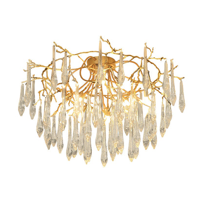 Teardrop Round Crystal Ceiling Lamp - Nuvé