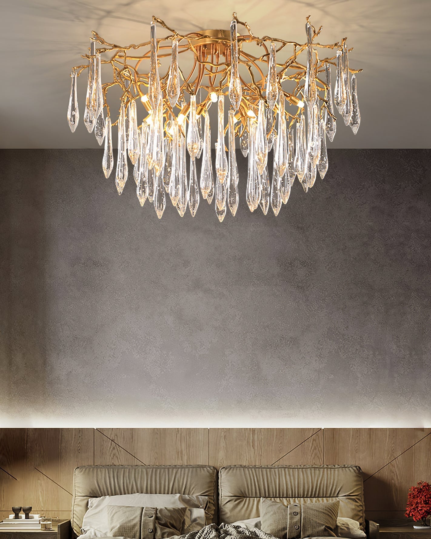 Teardrop Round Crystal Ceiling Lamp - Nuvé