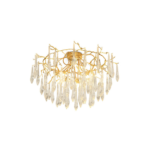 Teardrop Round Crystal Ceiling Lamp - Nuvé