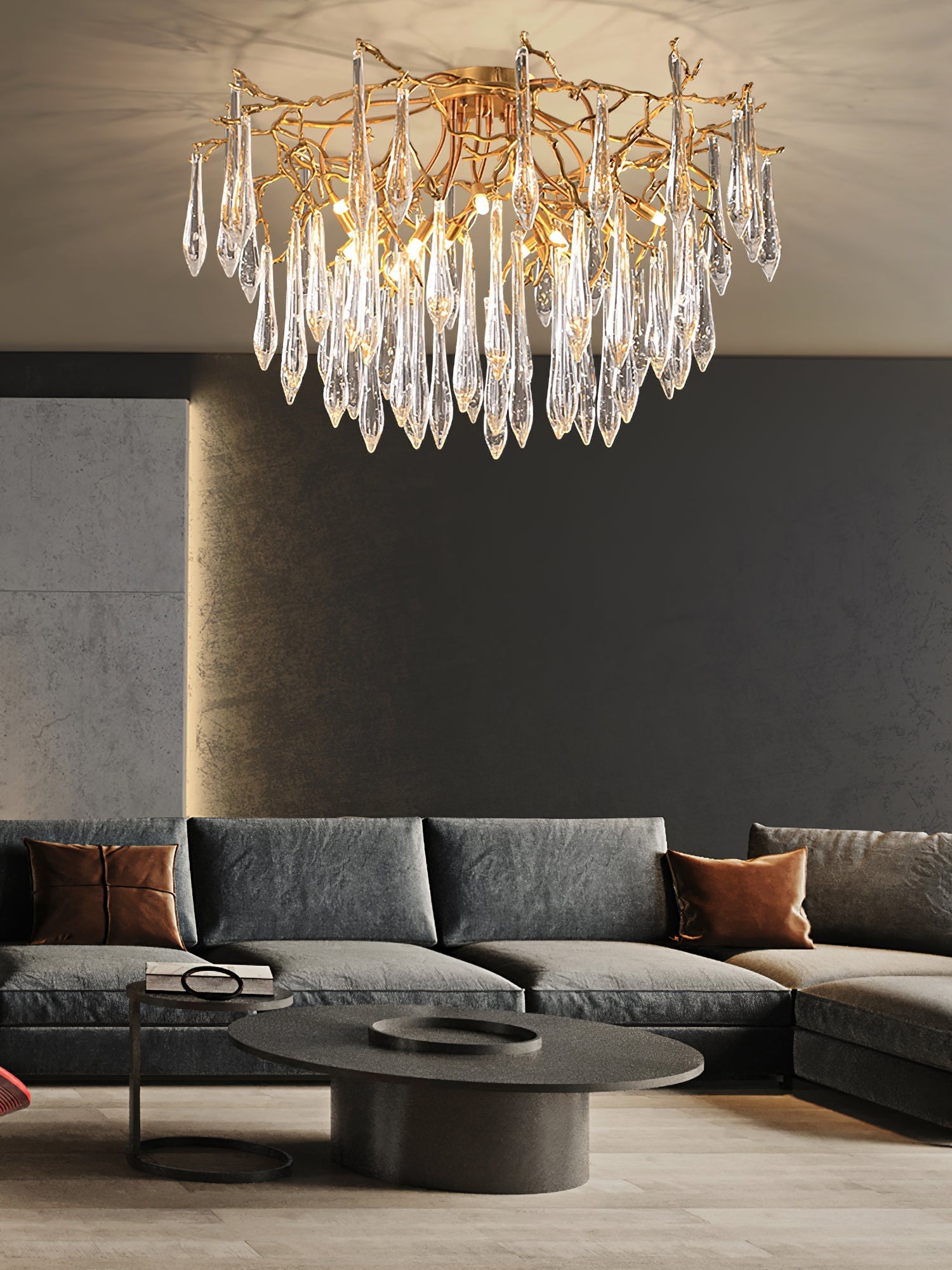 Teardrop Round Crystal Ceiling Lamp - Nuvé