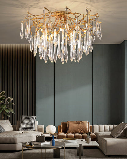 Teardrop Round Crystal Ceiling Lamp - Nuvé