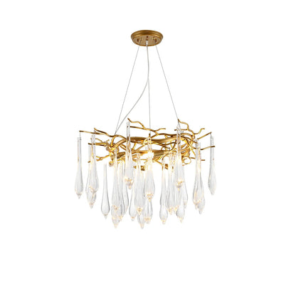 Teardrop Round Crystal Chandelier - Nuvé