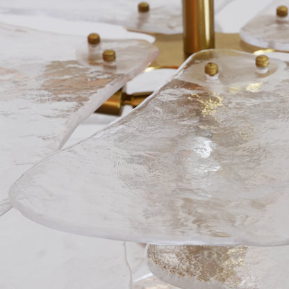 Leaf-Shaped White Textured Glass Chandelier - Nuvé