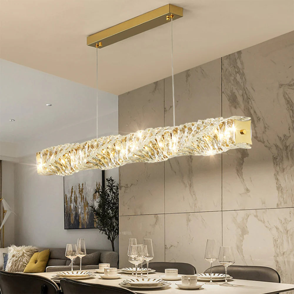 Twist Linear Crystal Chandelier