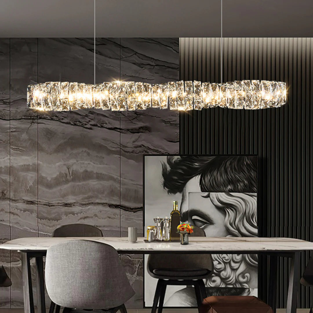 Twist Linear Crystal Chandelier