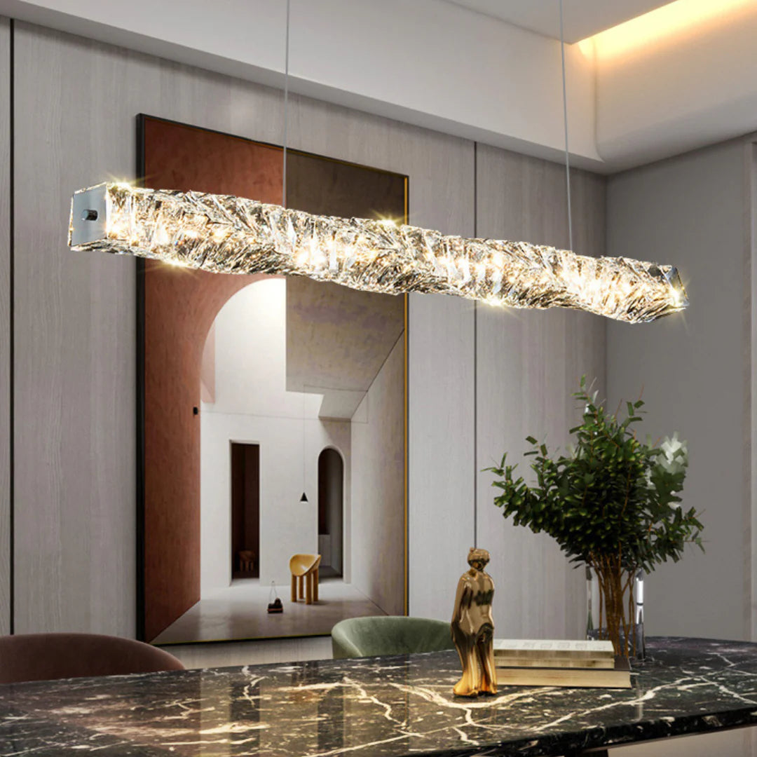 Twist Linear Crystal Chandelier