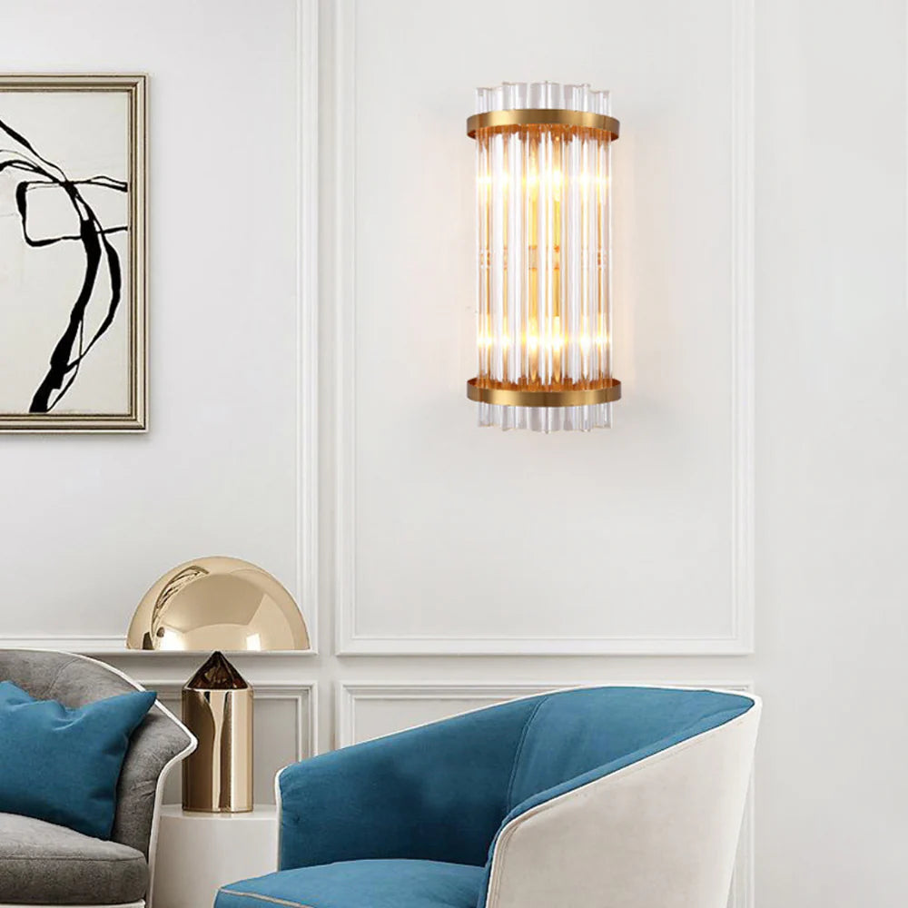 Three Sided Crystal Rod Wall Lamp - Nuvé