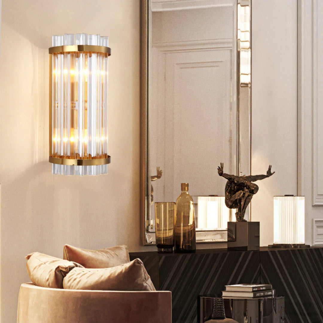 Three Sided Crystal Rod Wall Lamp - Nuvé
