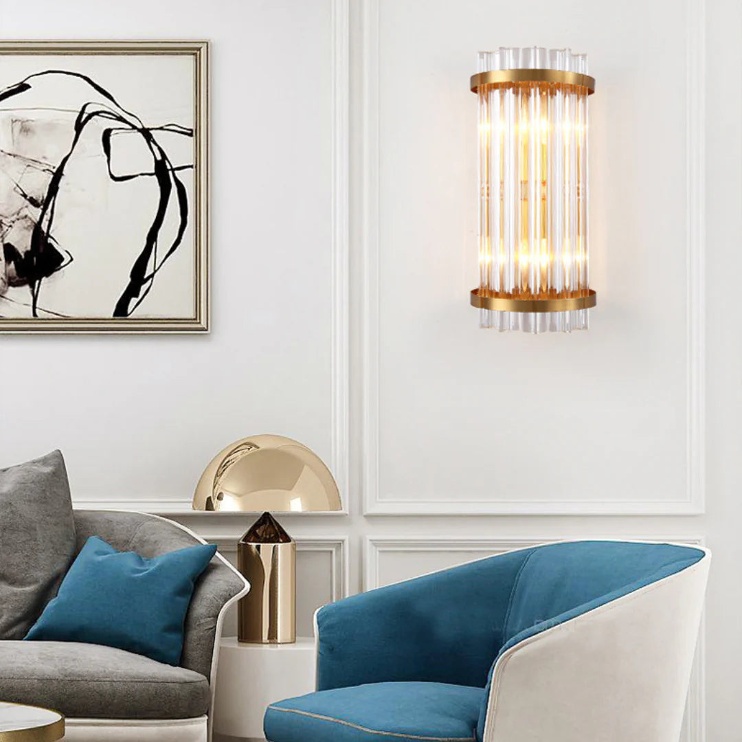 Three Sided Crystal Rod Wall Lamp - Nuvé