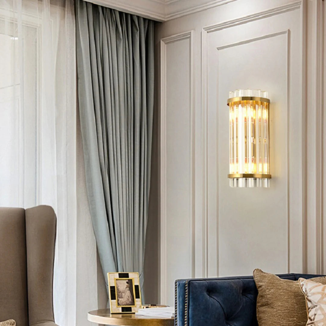 Three Sided Crystal Rod Wall Lamp - Nuvé