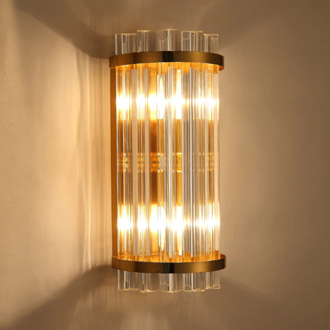 Three Sided Crystal Rod Wall Lamp
